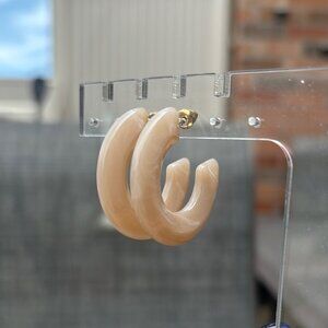 Chic Beige Hoop Earrings
